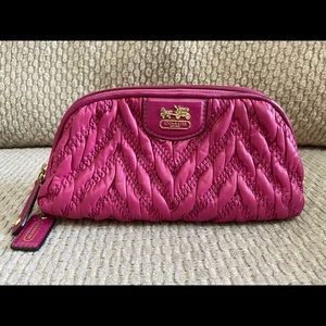 Coach Madison Chevron Nylon Cosmetic Case